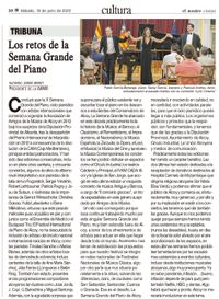 LOS RETOS DE LA SEMANA GRANDE DEL PIANO. Artículo de opinión