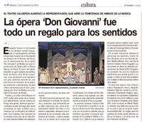 CRÓNICA DON GIOVANNI DE MOZART